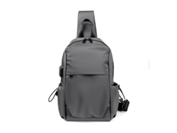 (Gris oscuro) Bolso de pecho, bolso de hombro, mochila deportiva ligera e informal