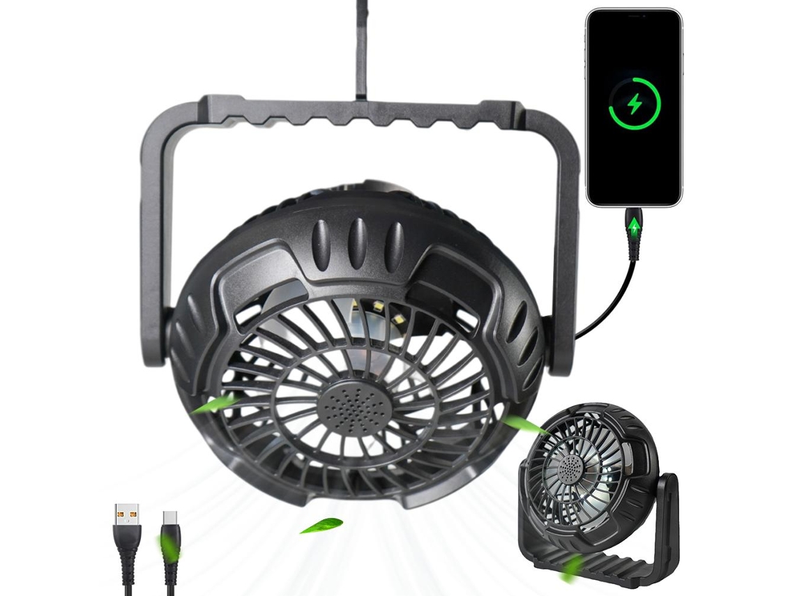 Gancho de viento portátil para camping con LED recargable por USB