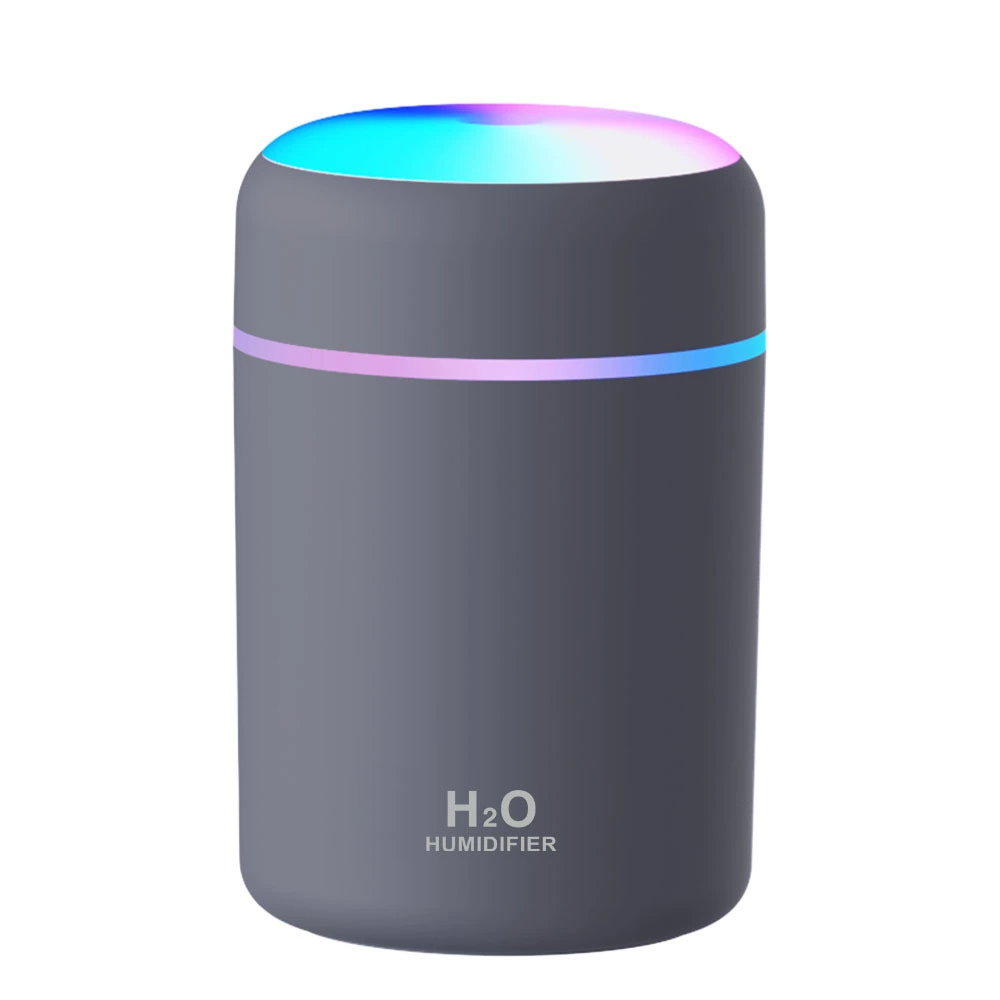 Humidificador ultrasónico USB de modo dual con luz nocturna y apagado automático para bebés (gris)