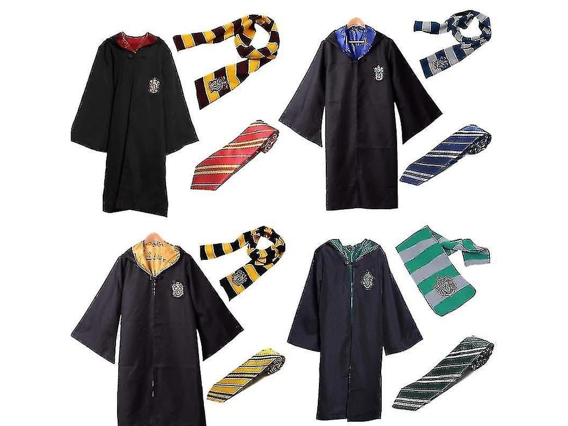 2026-vestido De Gryffindor Ravenclaw Slytherin Hufflepuff Con Capa, Corbata Y Bufanda De Tela Uniforme Y Poliéster