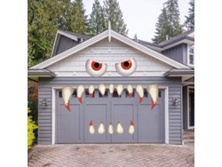 2026-decoración De Halloween Para Puerta De Garaje Arco Ventana Coche Con Ojos Grandes Y Colmillos