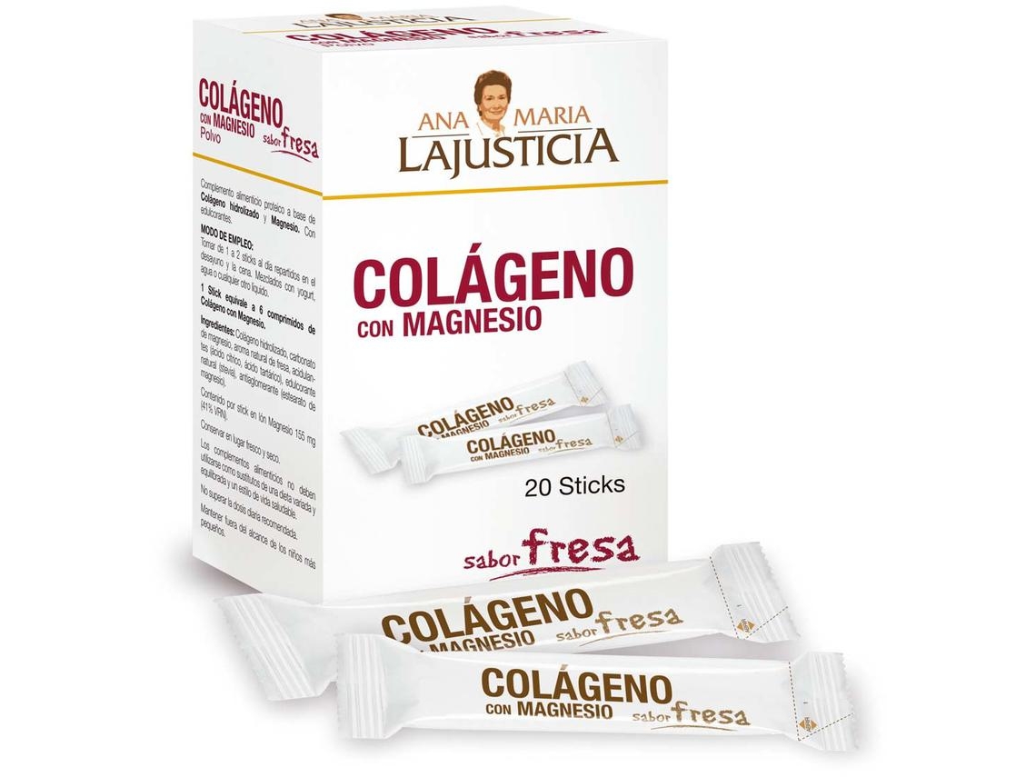 Complemento Alimentar ANA MARIA LAJUSTICIA Colágeno Com Magnésio (20 carteiras de 5g (Morango))