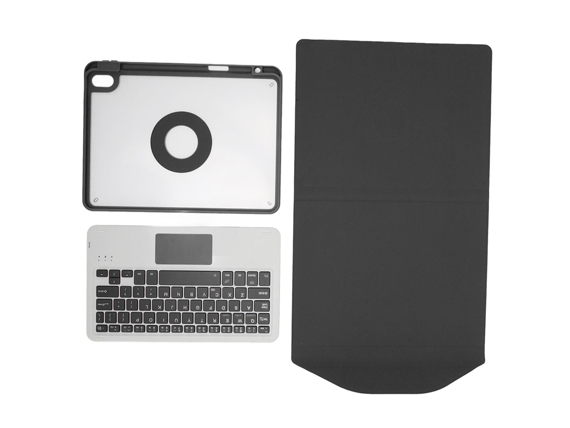 Funda con teclado inalámbrico, panel táctil y portalápices, color negro para tableta iOS Pro de 11 pulgadas, color dorado claro