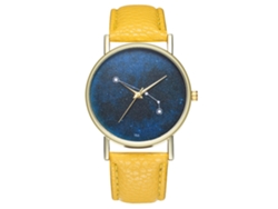Reloj De Pulsera Analógico De Cuarzo Zhoulianfa Amarillo De Estilo Sencillo Con Correa De Pu