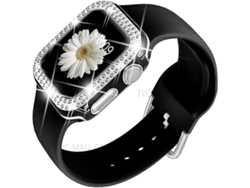 Correa de repuesto de silicona suave para reloj inteligente con decoración de diamantes de imitación, compatible con Apple Watch Series 4/5/6. Ly Ebike