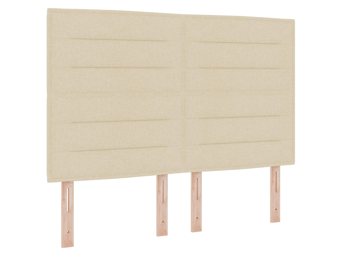 Maison Exclusive - Cabecero Led Con Tiras Led Con Cabecera Crema 144 Cm Tela