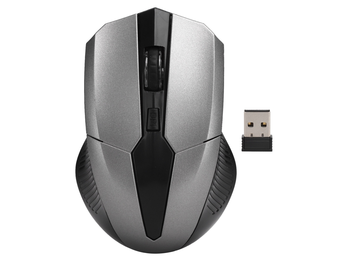 Ratón Óptico Inalámbrico De 2,4 Ghz Con 4 Botones Y Receptor Usb, 2000 Dpi, Práctico Y Portátil - Plateado