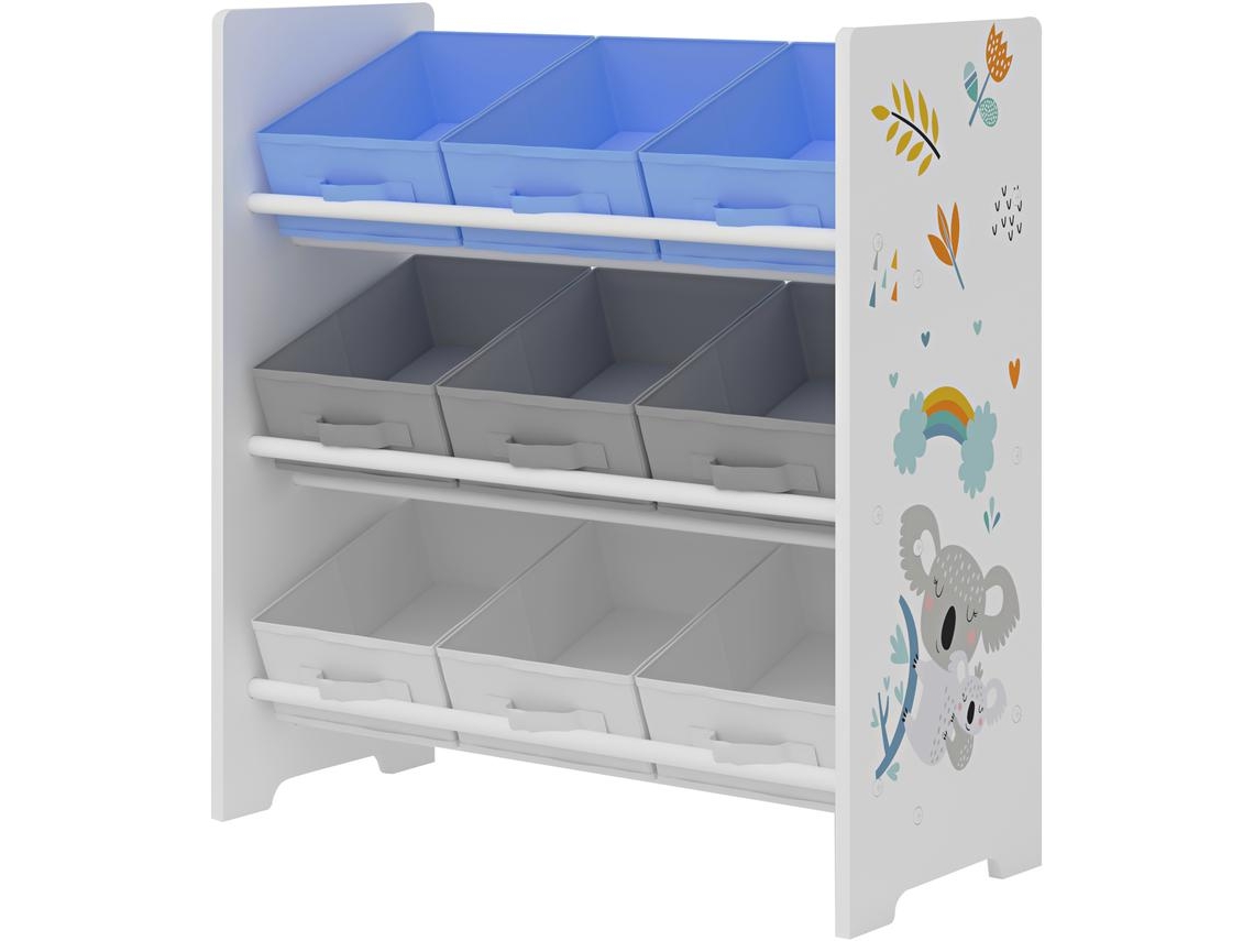 Estantería para niños Boiro 3 niveles koala aglomerado/poliéster 60 x 62 x 30 cm multicolor [EN.CASA]