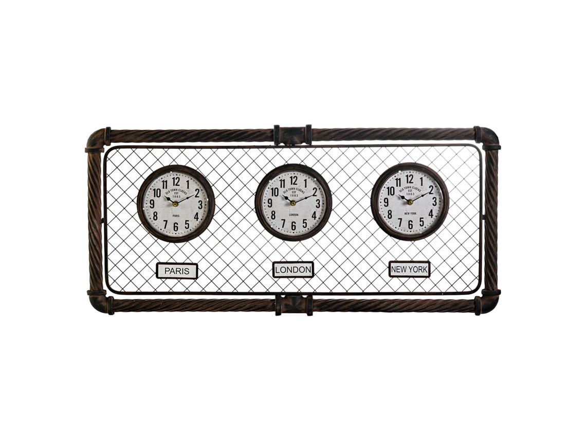 Reloj Pared Hierro Pp 3 Reloje Envejecido 93x5x42cm