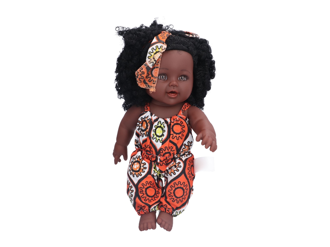 Mali boneca Bebê Reborn Africana Lifelike de Vinil 12 Polegadas com Fitador de Cabelo