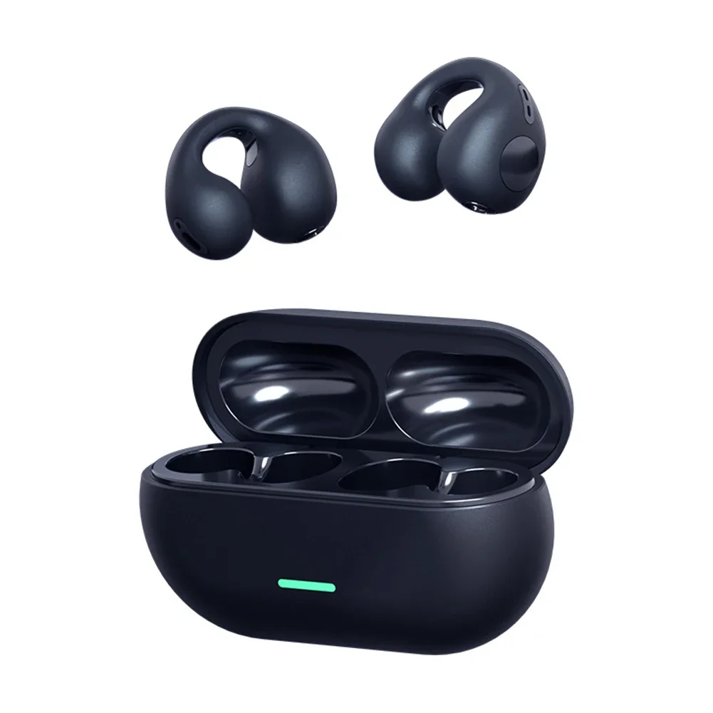 Auriculares Bluetooth (negros) Con Micrófono Y Conducción Ósea 3d, Graves Estéreo Inalámbricos.
