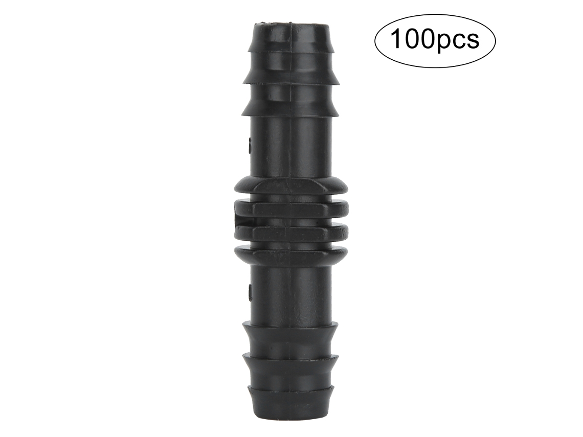 Conector de manguera de PP para sistema de riego de jardín, 16 mm, 100 unidades