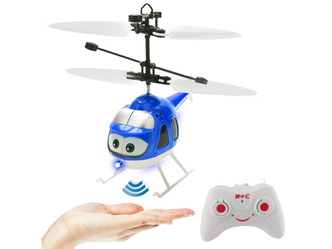 Juguete De Helicóptero Controlado Por Control Remoto Con Luz Led, Juguete Volador De Detección Inteligente Animado