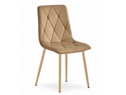Silla De Comedor Tyra Asiento Marrón, Patas Color Madera, Asiento Acolchado, Asiento Ergonómico