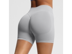 Shorts De Yoga Feminino, Secagem Rápida Cintura Alta, Para Yoga E Exercícios Físicos (cinza Claro), Tamanho S Czhhmart