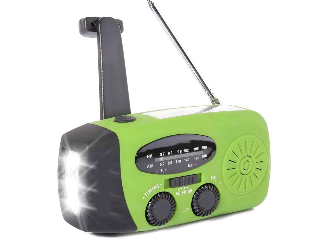 JILLIOPER Radio de Mano Solar Portátil Alarma Meteorológica Radio de Emergencia para Desastres al Aire Libre 1 pieza