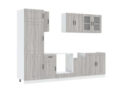 Juego de gabinetes de cocina Kalmar Sonoma Grey (8 piezas) EXCLUSIVO DE LA CASA