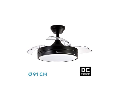 Ventilador DC 48W Olimpia Negro 3 Aspas FABRILAMP