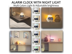 Reloj despertador digital con alarma dual, altavoz Bluetooth con bonitas emociones, luz LED nocturna para dormitorio, regalo 2024, Vledary