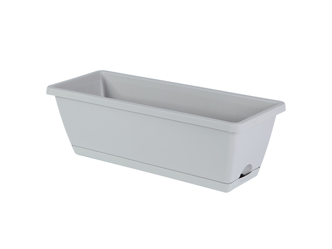 MEOIRUERY Caja de Plantación Rectangular Gris Claro 43x19x15cm de Resina para Flores y Verduras, para Balcón y Hogar