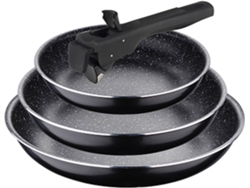 Set 3 Sartenes BERGNER Click & Cook BG-31603-BK (Aluminio - 5,5x30x36,3cm)