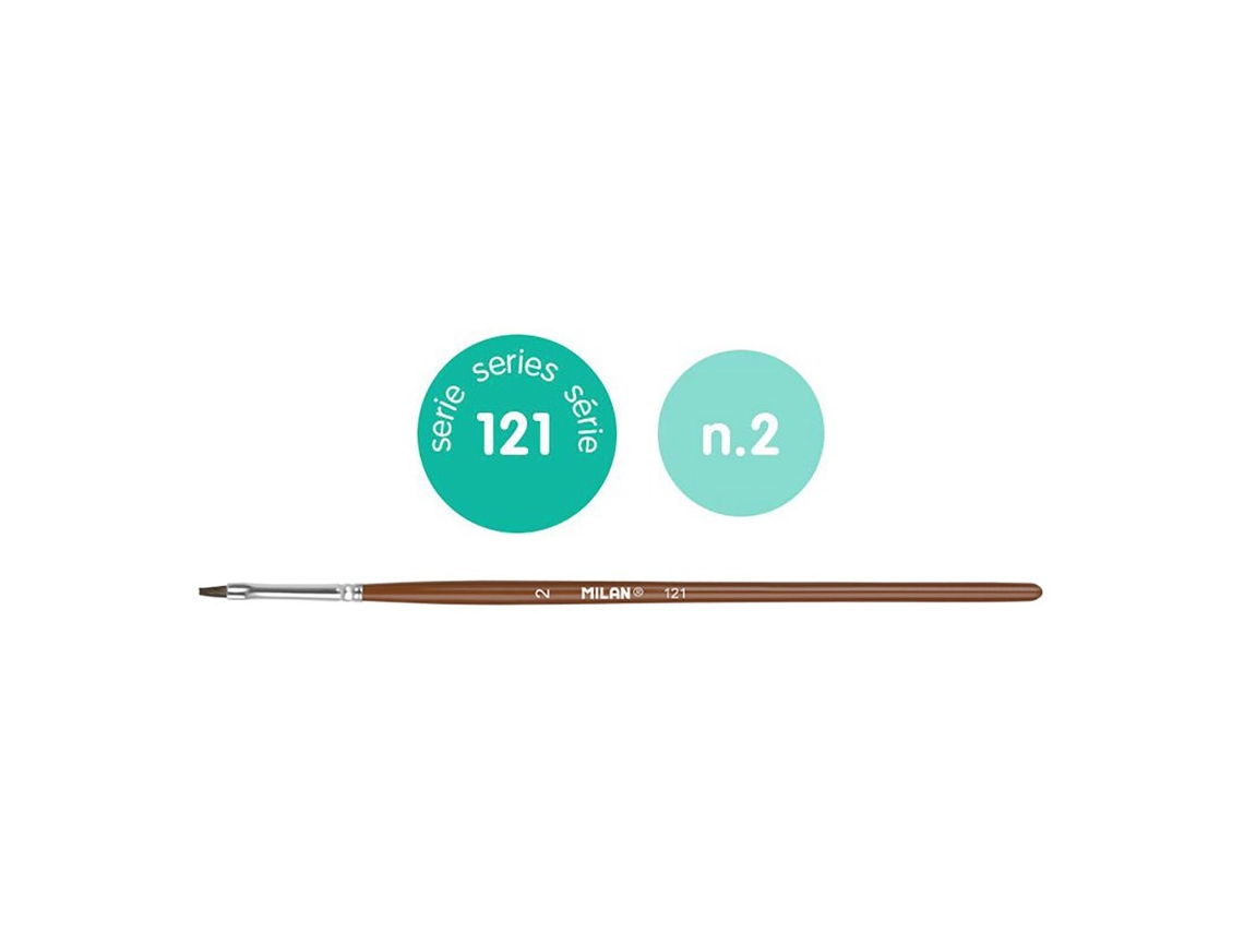 Pincel Escolar Plano S Serie 121 Não. 2 Castanhomilan