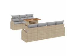 Maison Exclusive - Conjunto De Sofá De Jardín Con Cojín 8 Pcs Beige Y Gris Claro