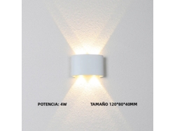 Aplique De Pared Led De Aluminio Para Jardín, Ip65, Resistente Al Agua, Blanco Frío, 4 W