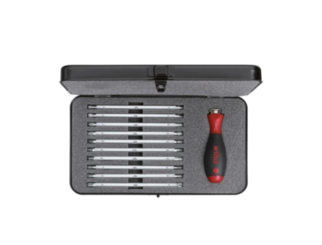 WIHA Juego de destornilladores con varillas intercambiables SYSTEM 6 en surtido, de 12 unid., incl. caja (00623)