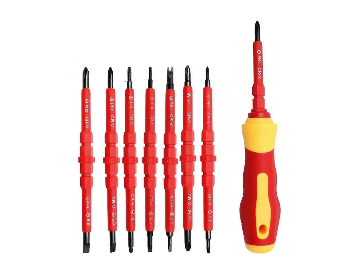Juego De Destornilladores Aislados 14 En 1 Kit De Herramientas De Destornillador Magnético Electricista Multifuncional Interchan