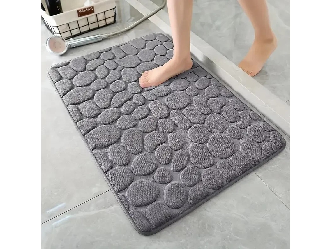 (gris) Alfombra De Baño Antideslizante 3d, Resistente A Pinchazos Y Absorbente, Lavable A Máquina, De Secado Rápido