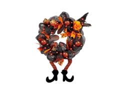 Guirnalda de Halloween con luces de calabaza y bruja (1 pieza)