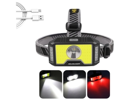 BISBISOUS G12 Cob Led Linterna Frontal 5 Modos Ángulo Ajustable 10000 Lúmenes Impermeable Negro VIGA EUROPE