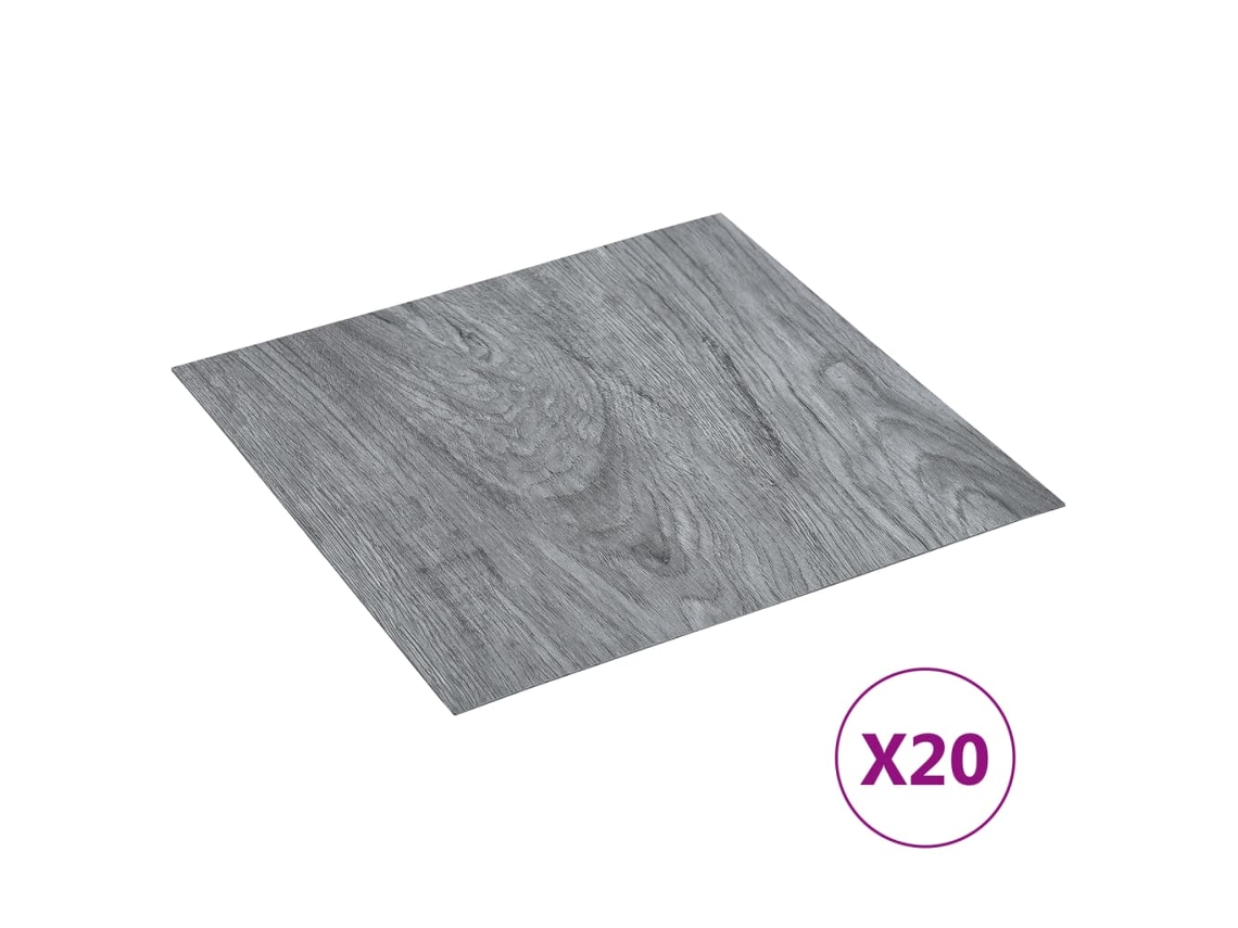 Tarimas De Suelo Autoadhesivas 20 Uds Pvc Gris Claro 1,86 M²