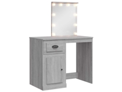Maison Exclusive - Tocador Con Luces Led Gris Sonoma 90x42x132,5 Cm