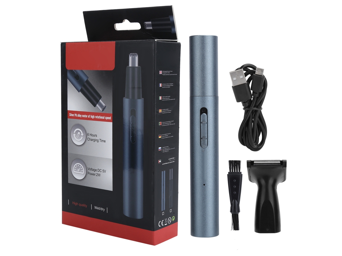 Recortador De Pelo Nasal Eléctrico Recargable Tubo De Aluminio Depilador De Pelo Facial