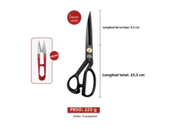 Tijeras de costura domésticas de acero inoxidable (9 pulgadas), tijeras profesionales para confección de ropa, tijeras de bordado.