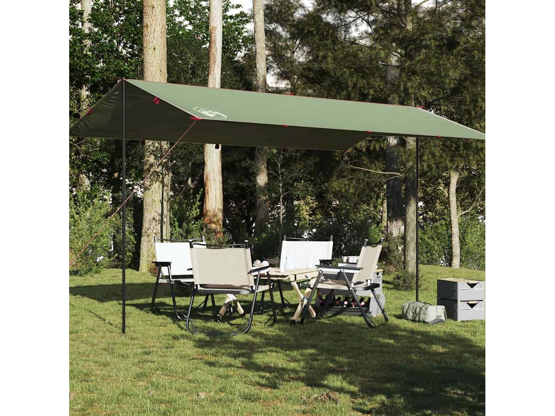 Lona de camping impermeable verde de 500x294 cm