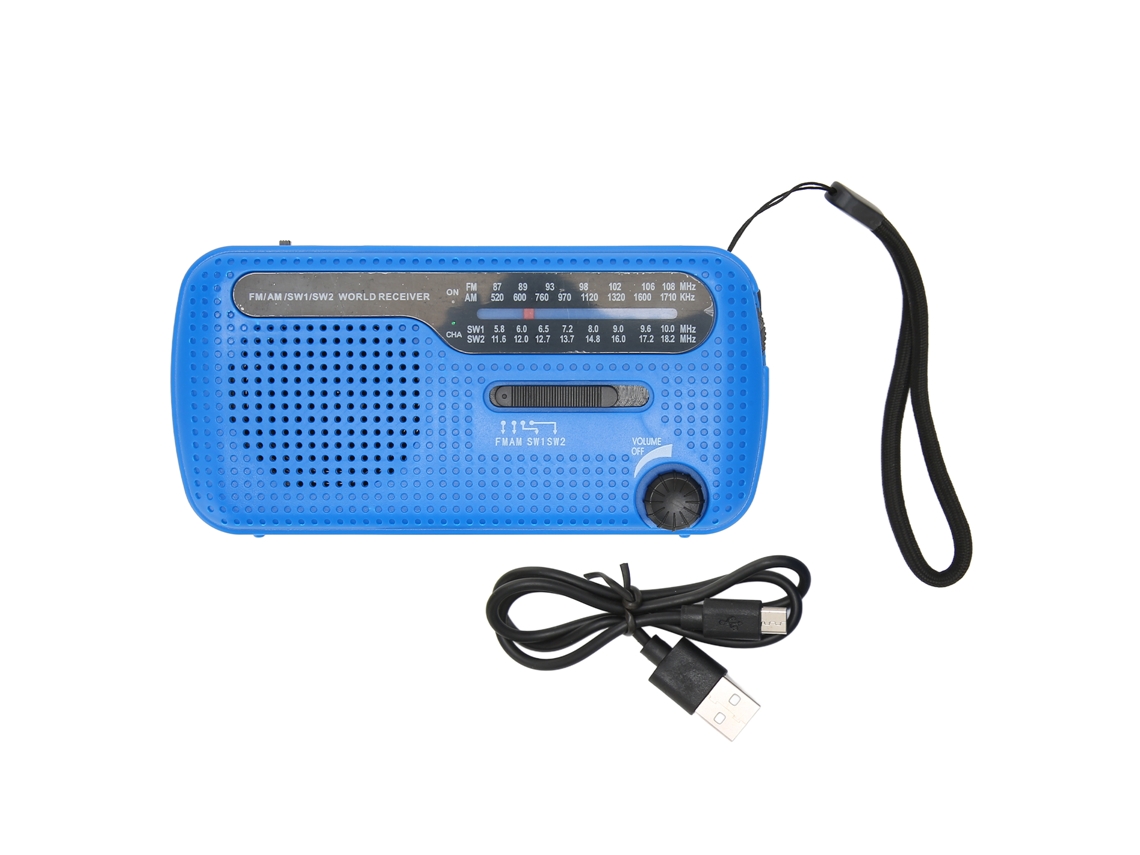 2026-radio Solar De Manivela Am Fm Sw1 Sw2 Con Linterna Led Multibanda Para Camping Y Emergencias Exterior Azul