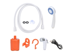Ducha Portátil Para Exteriores Con Bomba Recargable Por Usb Para Camping, Senderismo Y Viajes - Naranja