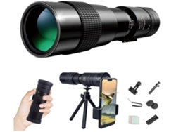 Telescopio monocular con zoom superteleobjetivo 4K 10-300X40Mm telescopio supermonocular para teléfono inteligente (negro) IKIKSO