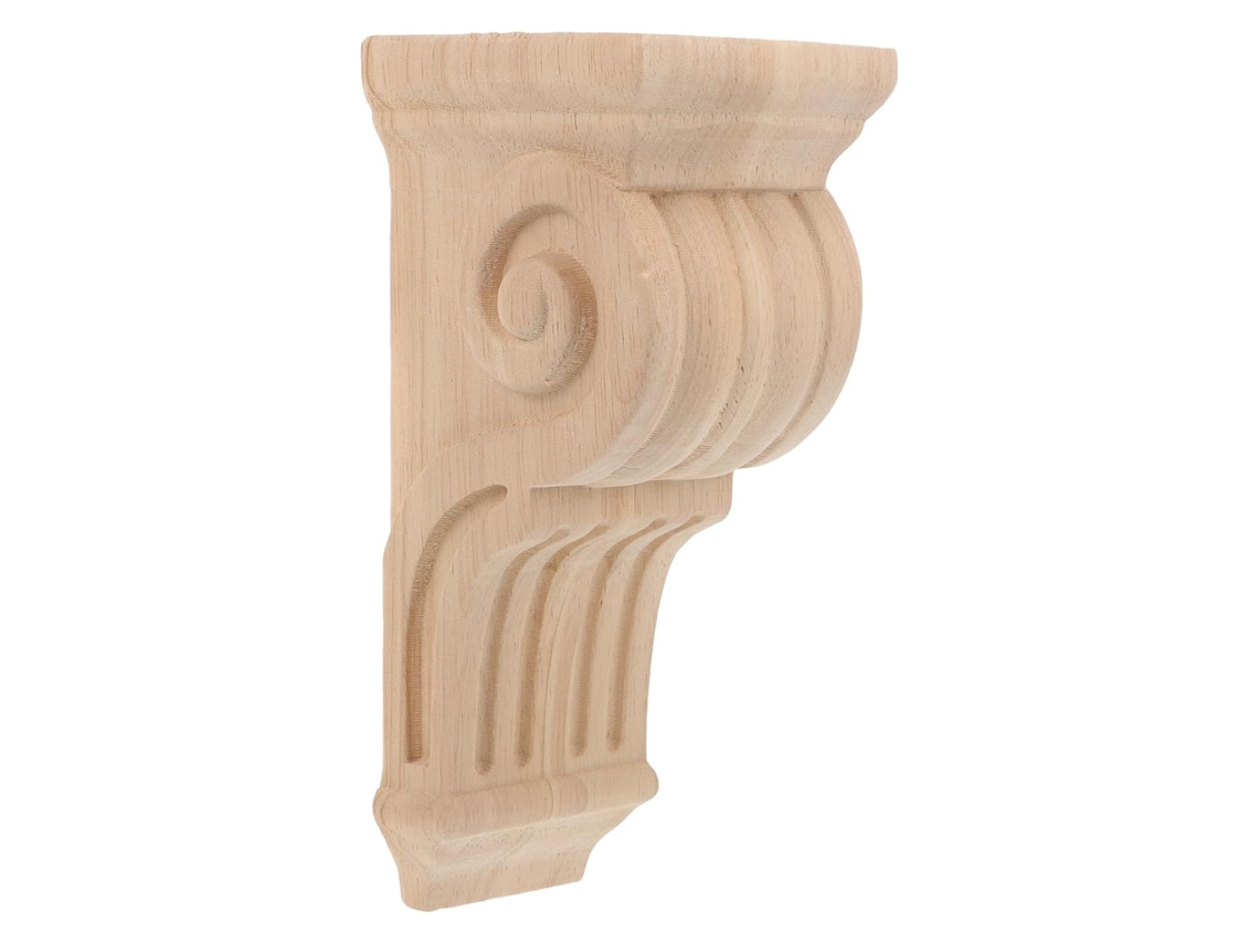 Aplique De Pared Decorativo Con Ménsulas De Madera Tallada De 8x17x8 Cm, Estilo Columna Romana.