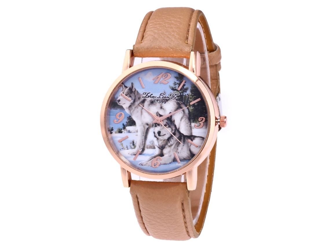 Reloj De Pulsera De Cuarzo De Piel Sintética Con Estampado De Papá Noel (negro)