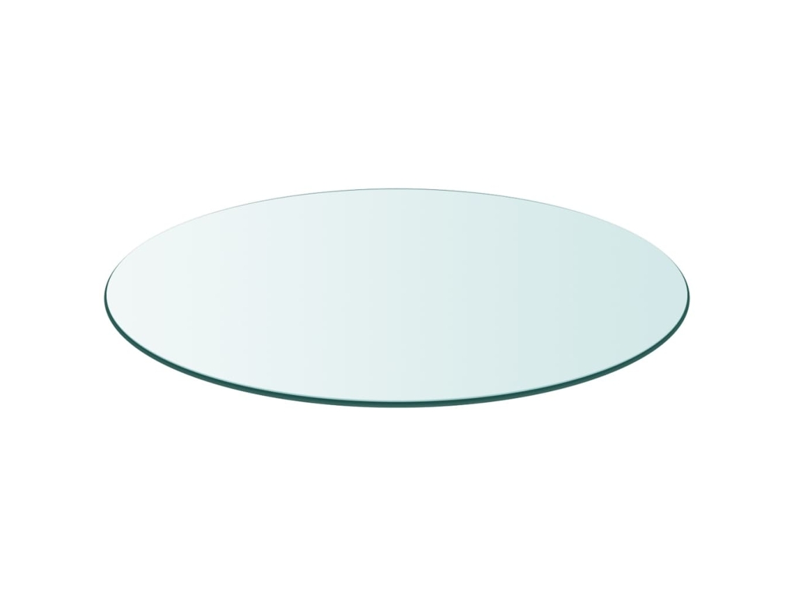 Tablero De Mesa | Tablero De Escritorio | Superficie De Mesa De Cristal Templado Redondo 900 Mm