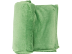 Manta Polar Verde, De Felpa Ligera Hecha Poliéster, Suave Para La Piel, Ideal El Sofá Y Siesta.