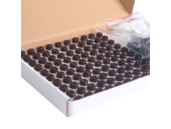 100 Frascos De Vidrio Ámbar De 1 Ml Para Aceites Esenciales, Recargables Con Tapones Negros.