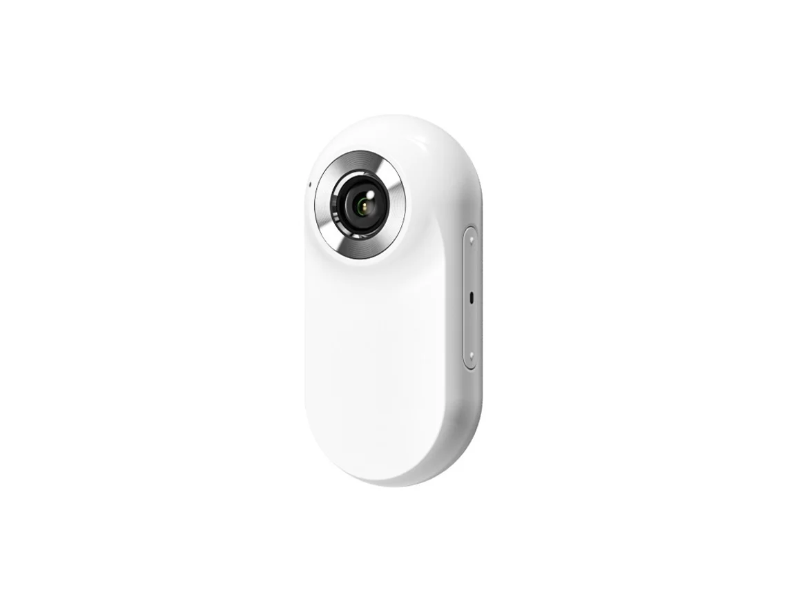 Cámara de pulgar con estabilizador de imagen para viajes al aire libre y ciclismo, collar de silicona A100, tarjeta de 32 GB Sfushos (blanco)