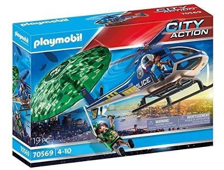 PLAYMOBIL City Action: Helicóptero de la polícia - 70337 (Edad Mínima: 4 - 19 piezas)