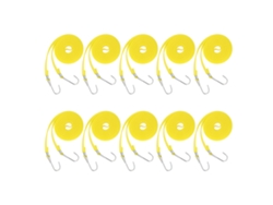 10 Cuerdas Elásticas Pep De 2 Cm Y 2,5 M Con Gancho Para Transporte Al Aire Libre, Duraderas.