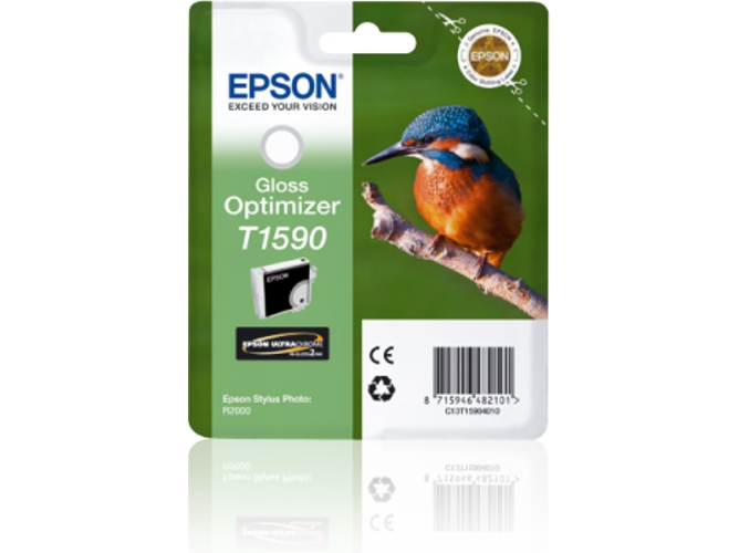 Cartucho de tinta original EPSON, T1590, Martín pescador, 17 ml , Optimizador del brillo, C13T15904010
